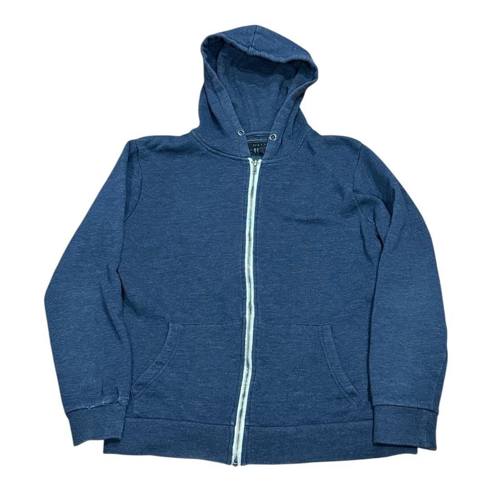 21 Men Hoodie Mens Medium Blue Heather Full Zip Fleece Lined Forever 21 Casual